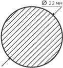 Круг нержавеющий (пруток) 22 мм.  12Х18Н10Т горячекатаный, матовый